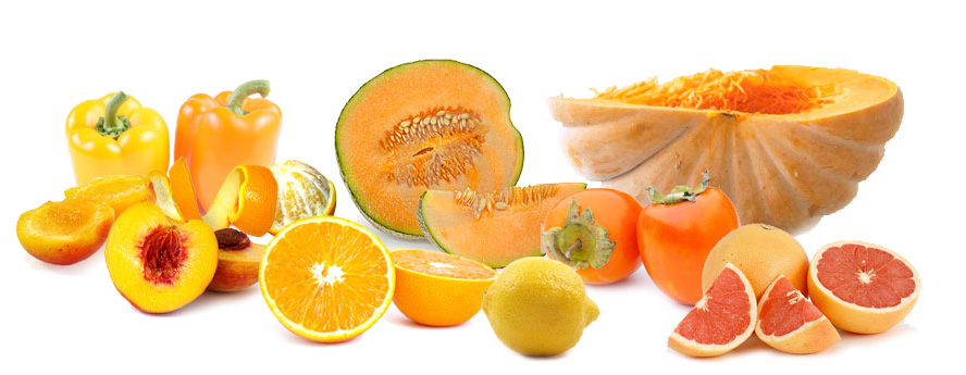 frutta e verdura giallo arancio