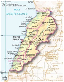 Carta Geografca del Libano