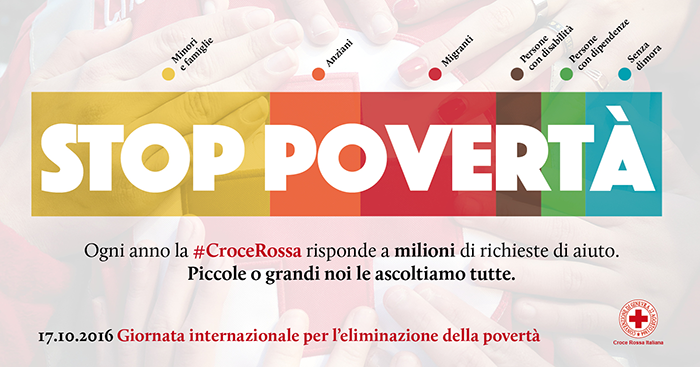Nella Giornata mondiale contro le povertà Croce Rossa Italiana ricorda quanto le iniziative umanitarie e i progetti