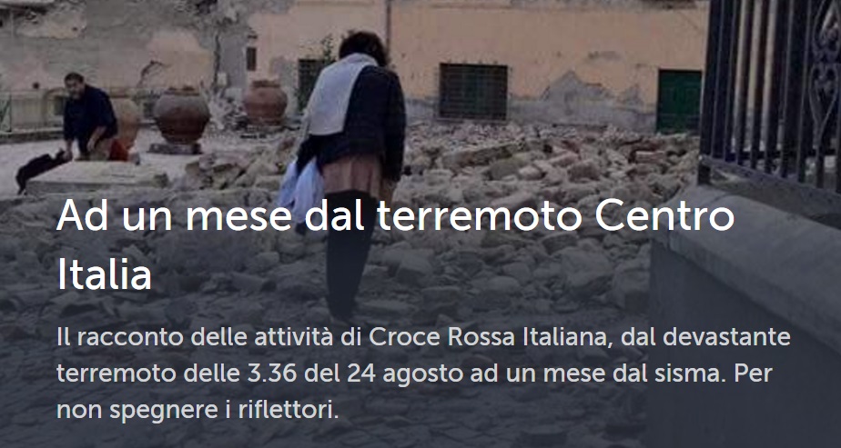 Ad un mese dal terremoto Centro Italia