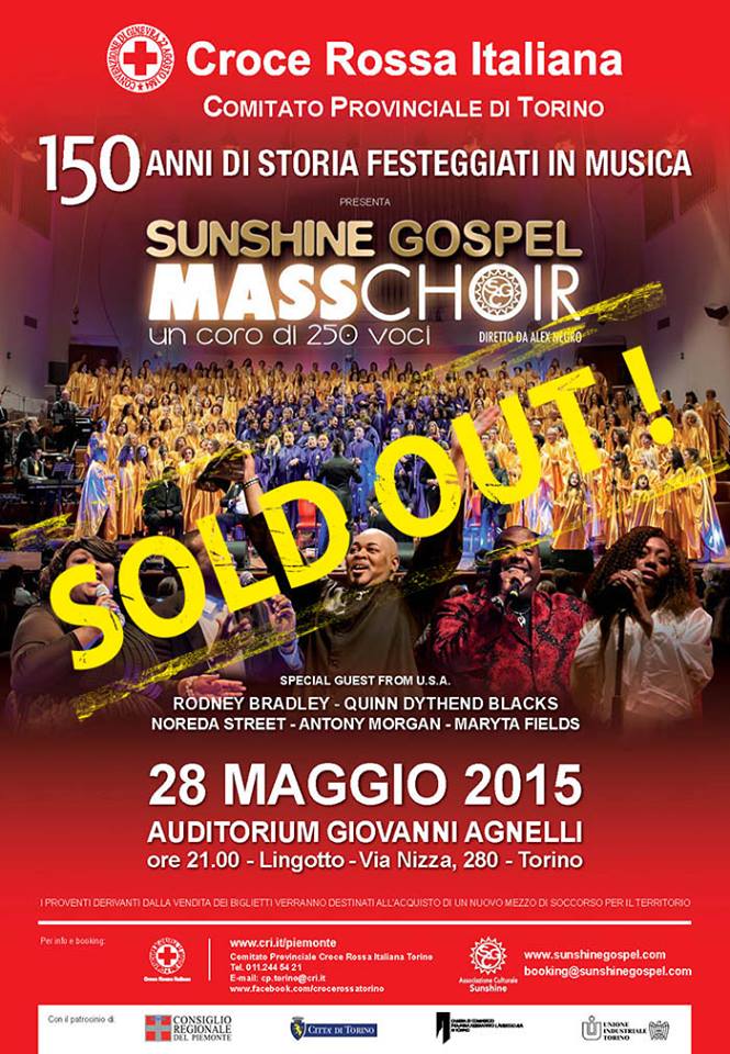 Locandina del Concerto Gospel a favore della CRI di Torino
