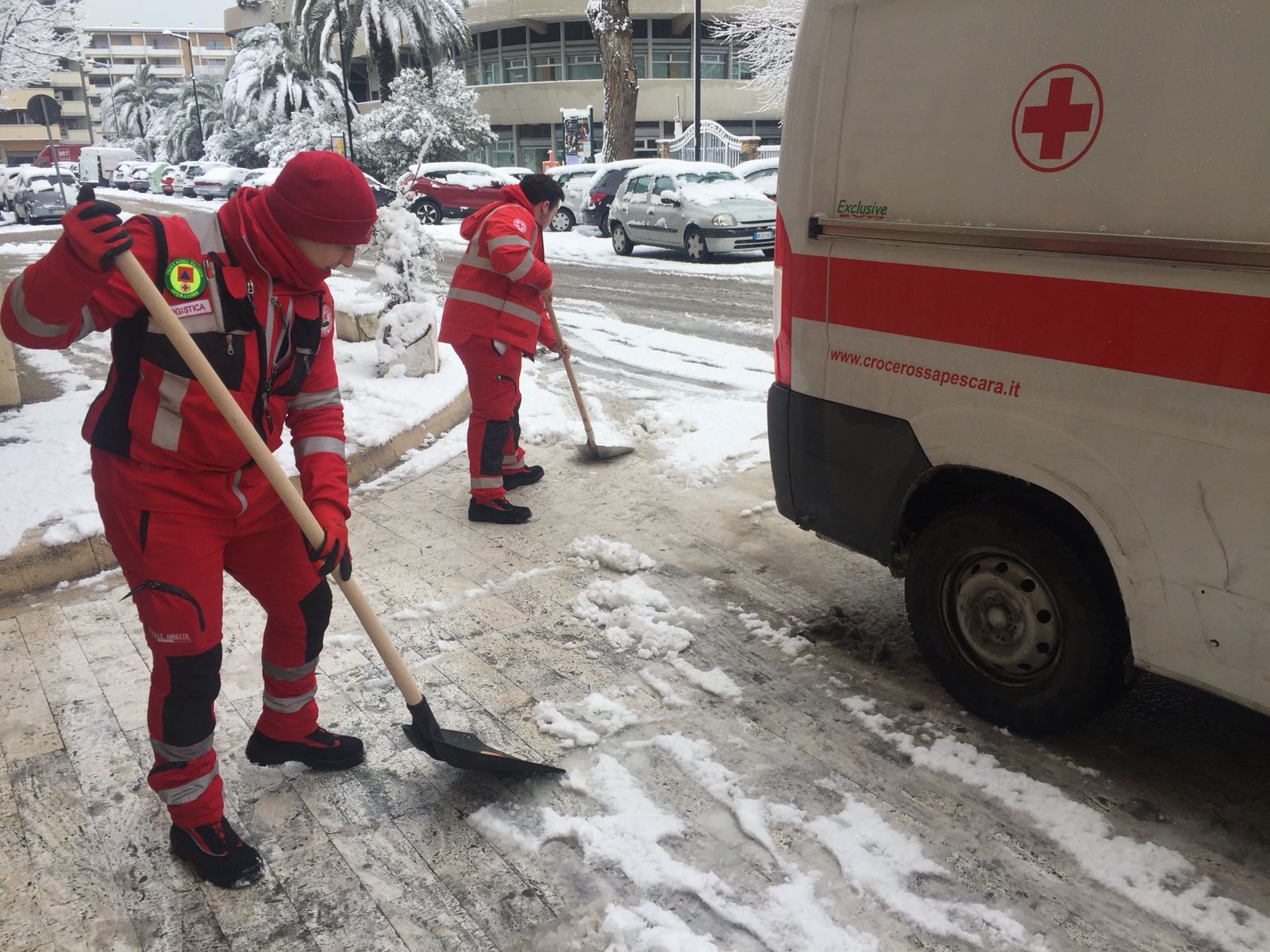 Anche a Pescara il Comitato della CRI in campo per l’assistenza durante l’ondata di maltempo