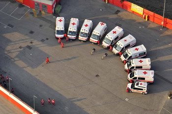 Ambulanze CRI all'autodromo di Imola