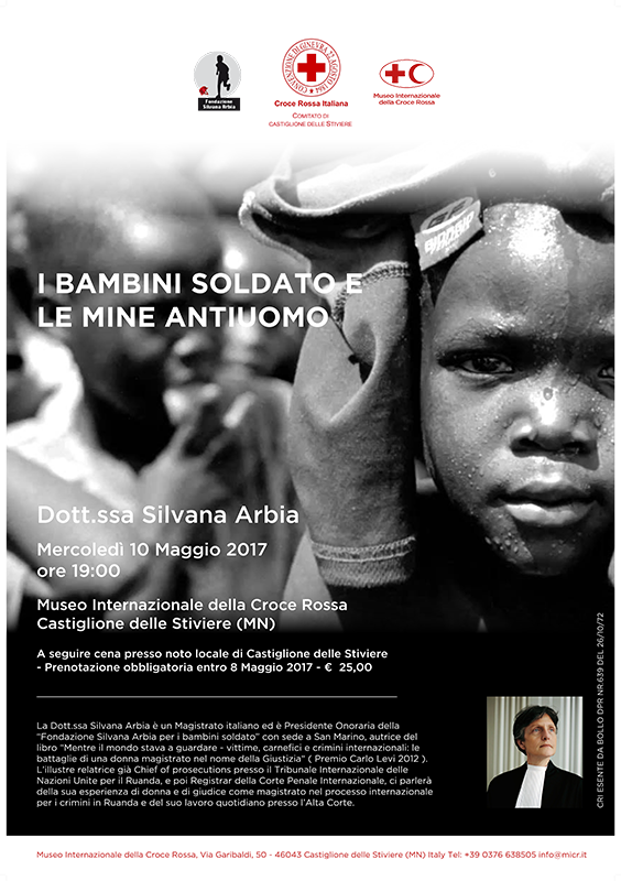 “I bambini soldato e le mine antiuomo”: Il 10 maggio incontro nel Museo Internazionale della CRI