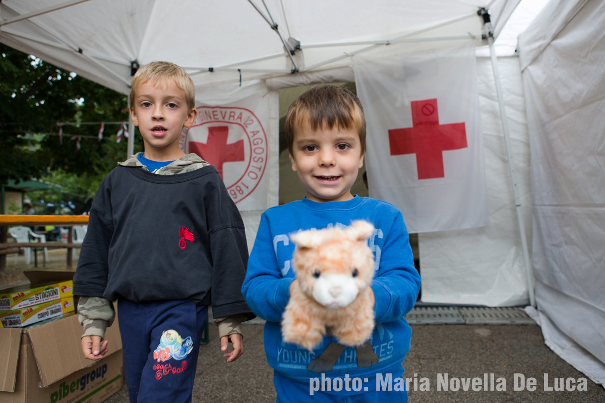 Ludoteca allestita da Croce Rossa nel Campo di Grisciano