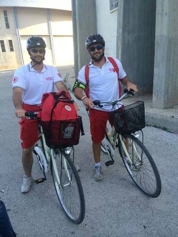 CRI Siracusa in bici per la giornata conclusiva della Settimana dello Sport,immagine volontari in bici