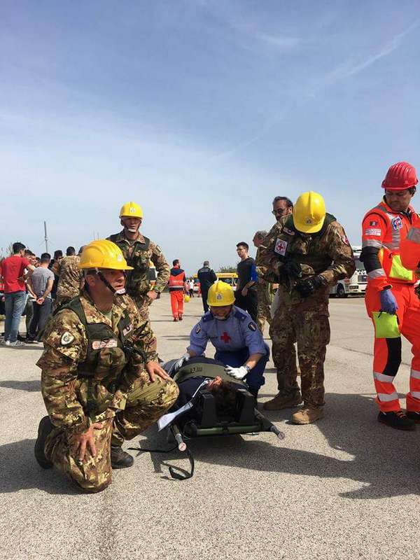 Una delle attività di soccorso dell’esercitazione di protezione civile “Tiflis 17”