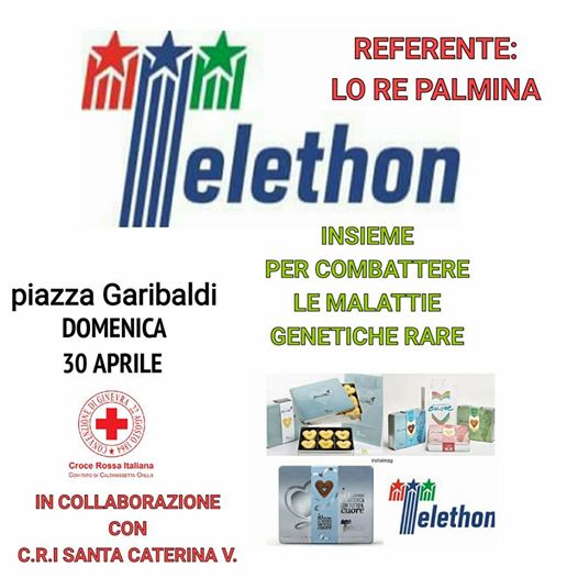 Caltanissetta - I Volontari CRI di Santa Caterina Villarmosa  in piazza a fianco di Telethon