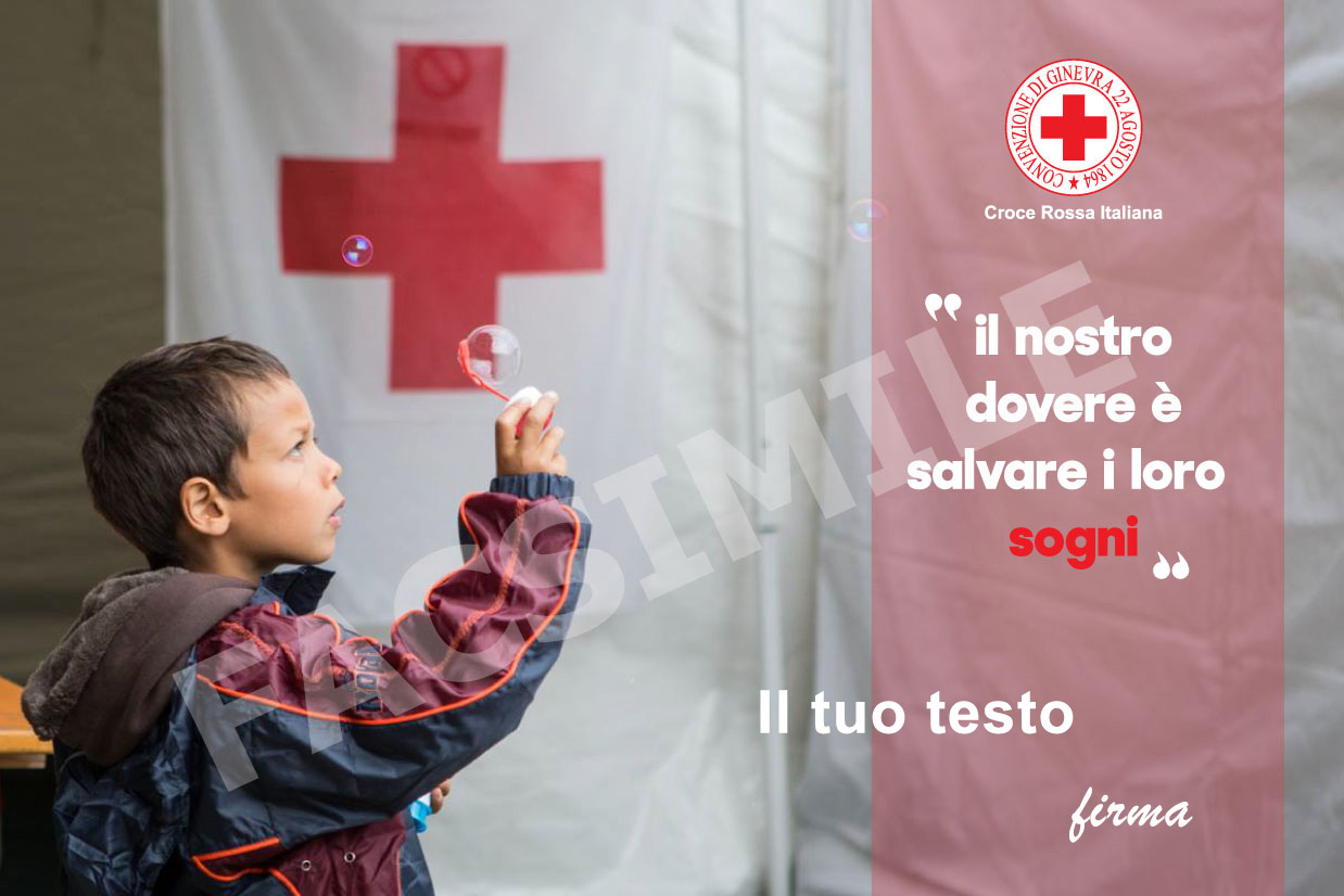 Cartolina Natale 2016 Croce Rossa con frase e firma
