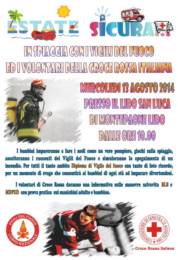 Montepaone Lido - Vigili del Fuoco e Croce Rossa Italiana insieme per la prevenzione