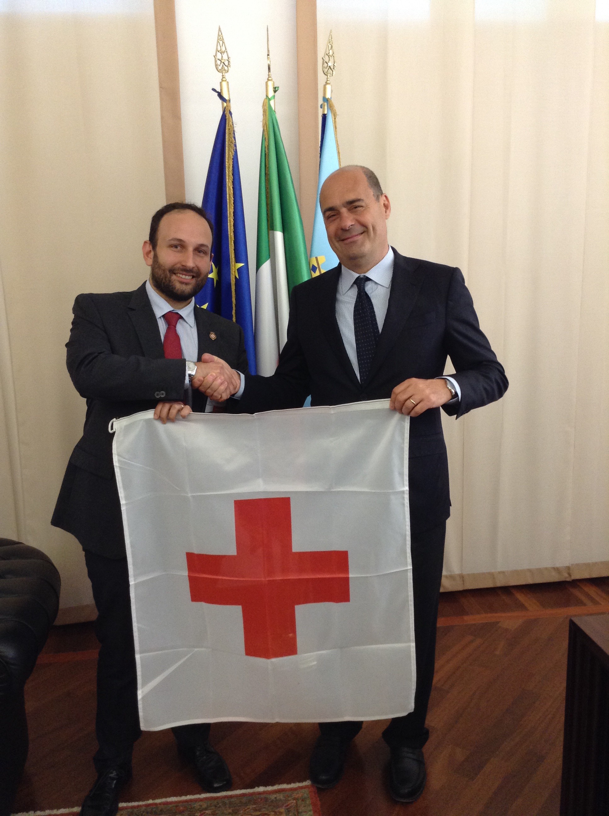 Il Presidente CRI Lazio con il Presidente Zingaretti
