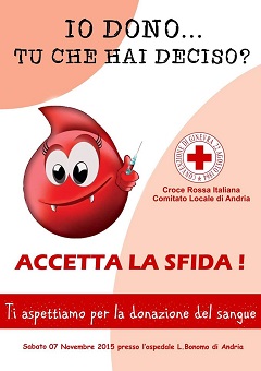 Ad Andria iniziativa "Io dono... e tu che hai deciso?" per la donazione del sangue