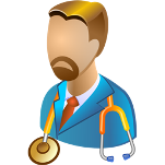 Icona di un medico con lo stetoscopio
