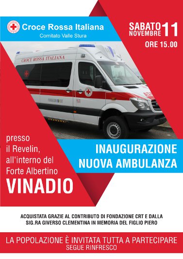 Valle Stura – il Comitato CRI inaugura una nuova ambulanza