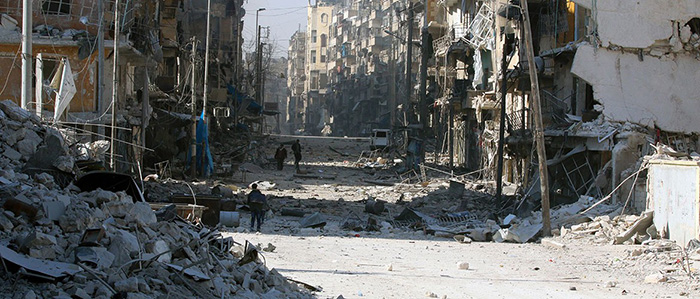 La città di Aleppo, rasa al suolo dal logorante conflitto in Siria