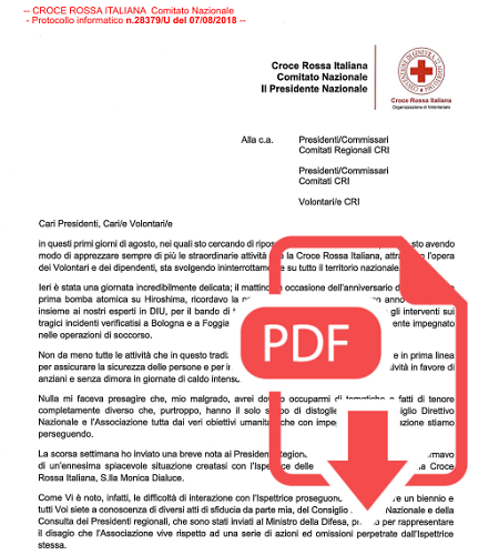 Nota del Presidente Nazionale sui gravi fatti riguardanti l'Ispettorato Nazionale II.VV.