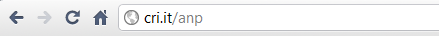 print della barra degli indirizzi del browser riportante l'URL "cri.it/anp"