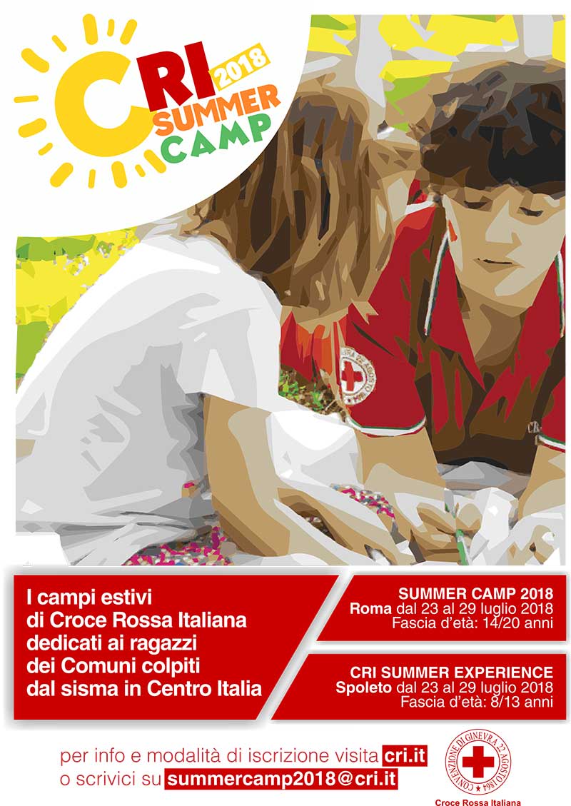 #SummerCamp2018: aperte le iscrizioni per i Campi estivi CRI dedicati ai ragazzi dei Comuni colpiti dal sisma