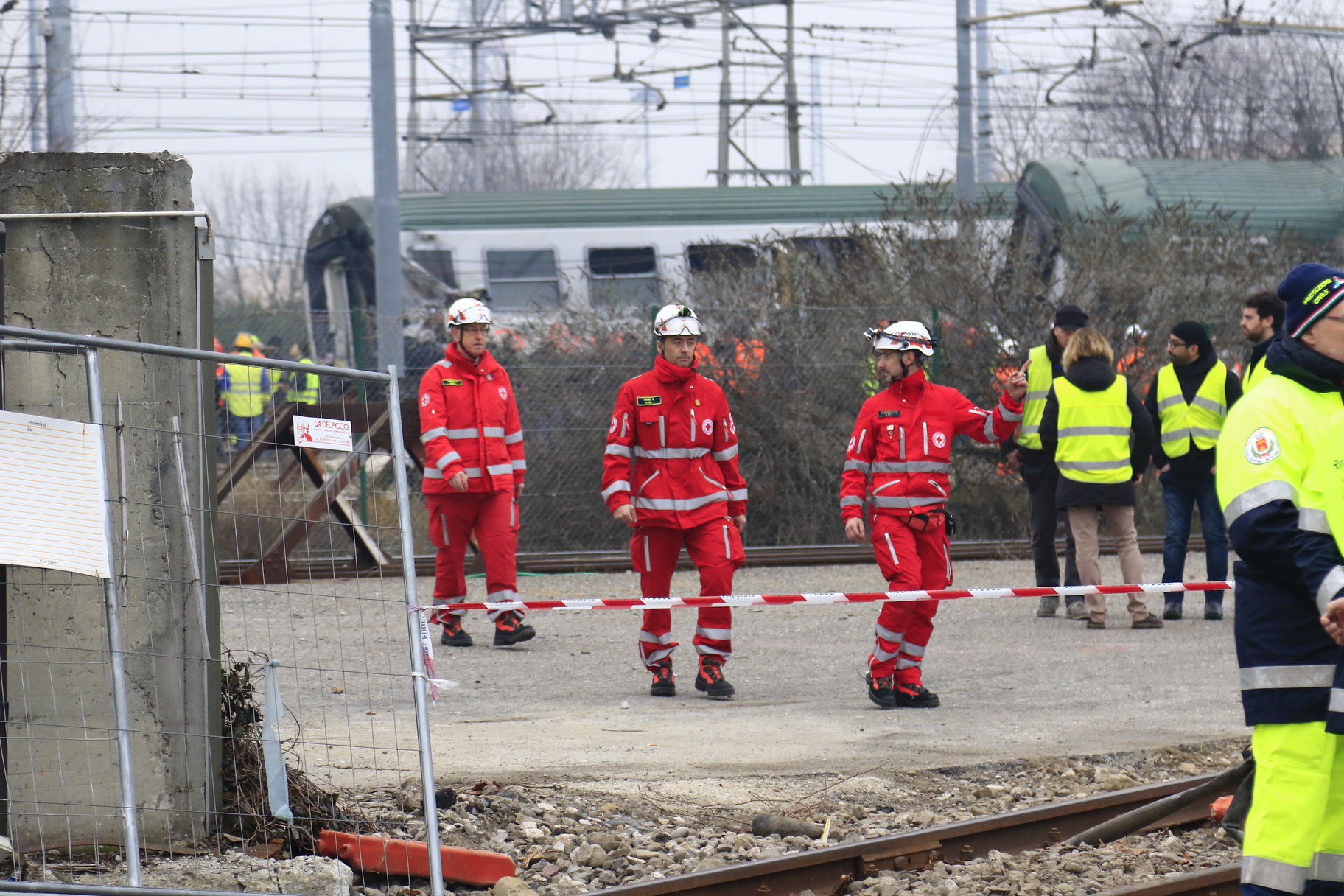 La Croce Rossa attiva nei soccorsi dopo il deragliamento del treno