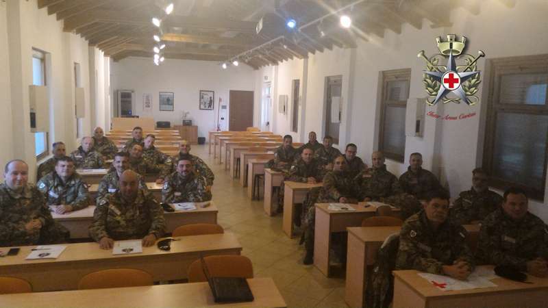I partecipanti del  4° corso propedeutico di formazione e addestramento militare del Contingente in servizio attivo del Corpo Militare della C.R.I.