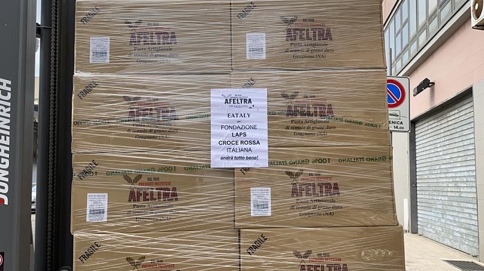 Pastificio Afeltra donano una tonnellata di pasta alla Croce Rossa