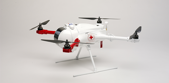 Drone usato dalla Croce Rossa Italiana nelle operazioni di soccorso