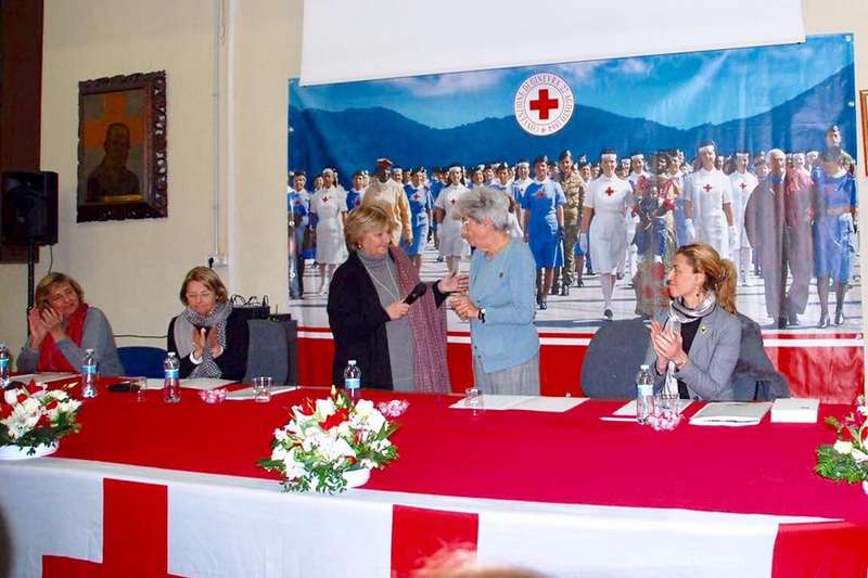 Un momento della visita a Torino dell'Ispettrice Nazionale delle Infermiere Volontarie C.R.I., S.lla Monica Dialuce Gambino, domenica 15 gennaio 2017 