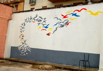murales con uccelli