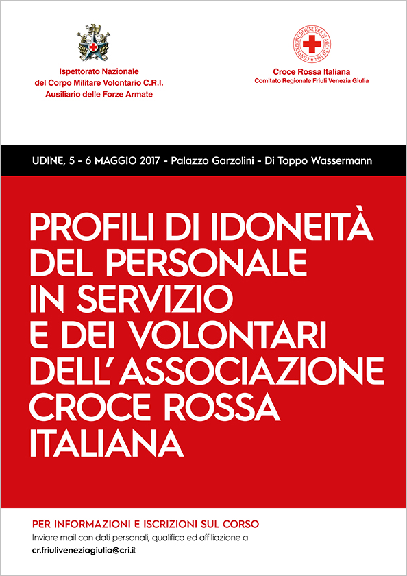5 e 6 maggio Corso ECM sui profili di idoneità del personale in servizio e dei Volontari della Croce Rossa Italiana.