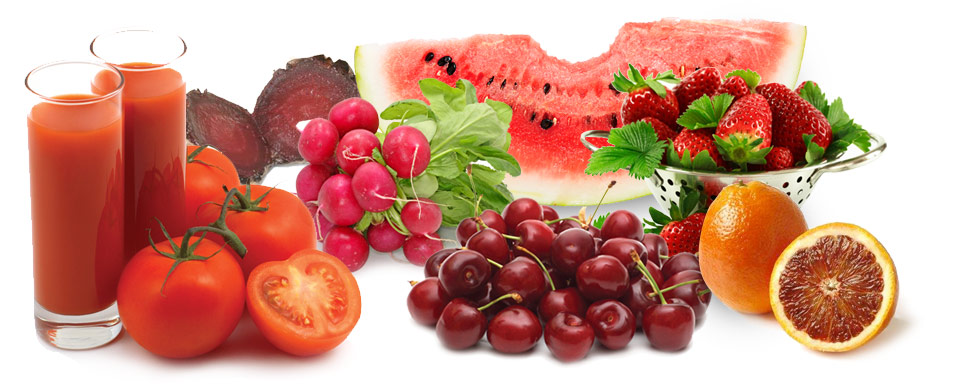 frutta e verdura rossa