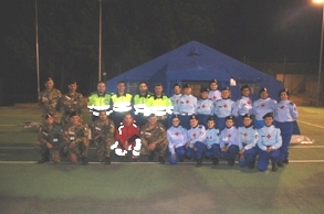 Motta San Giovanni (RC), Foto di gruppo con il personale della Protezione Civile al termine dell'addestramento notturno  