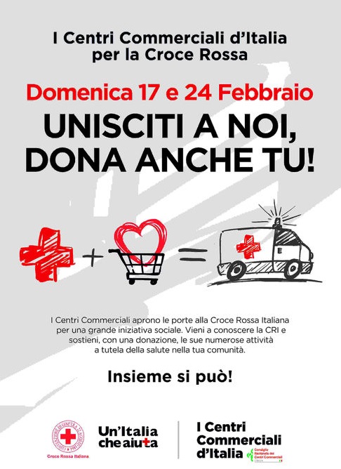 I Centri Commerciali d'Italia per la Croce Rossa