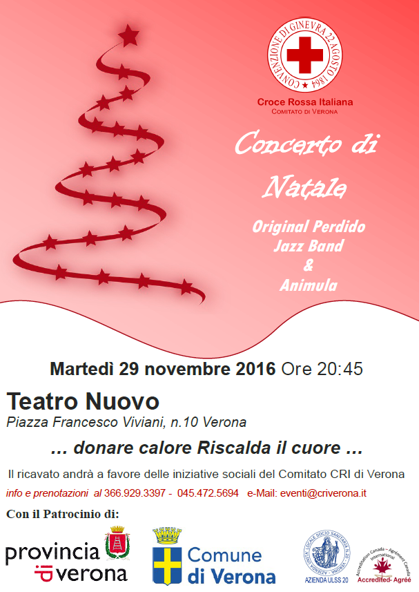 Il 29 novembre a Verona il Concerto di Natale a scopo benefico