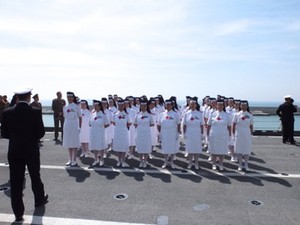 Civitavecchia,8 aprile 2014, Lo schieramento IIVV sul Ponte di Nave Cavour